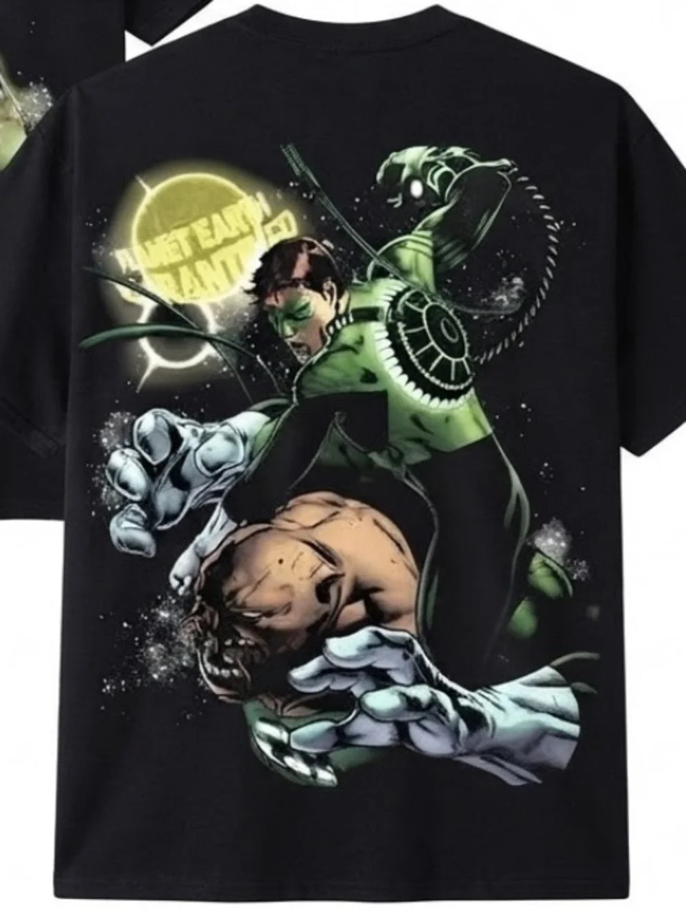 Gildan Black Green Lantern Black Graphic Tee for Men’s